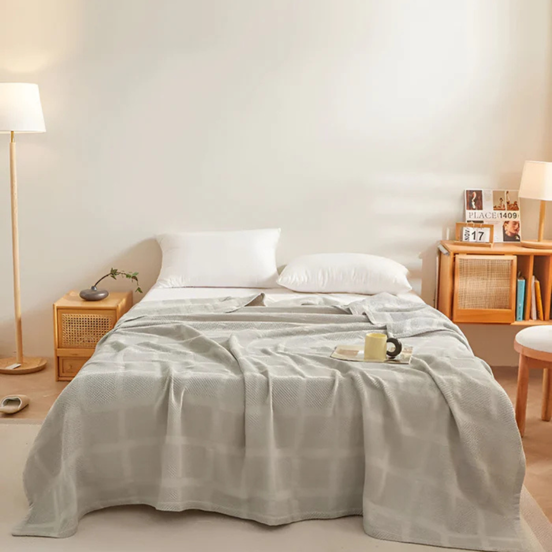 Luxuriöser Waffel - Weiches Fleece-Decke für Komfort und Stil