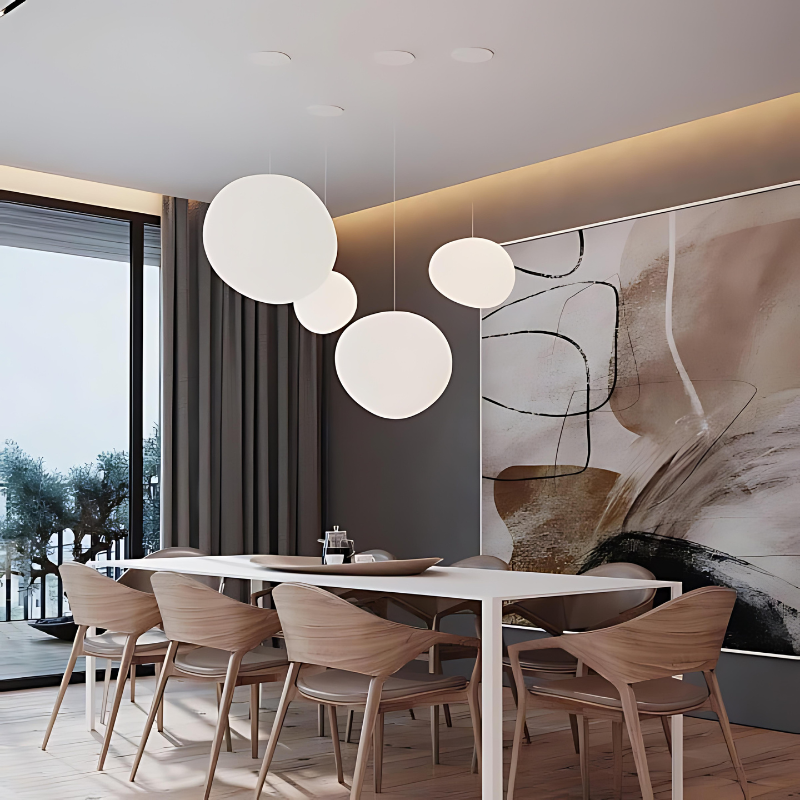 Auralyne - Elegante Acryl-Kieselstein-Design Hängeleuchte für stilvolles Raumambiente