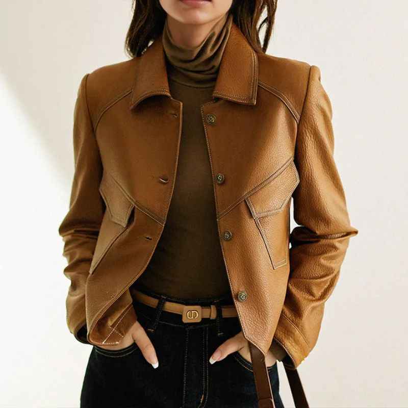 Gianna klassische Lederjacke