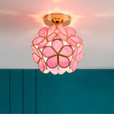 Luxuriöse elegante Glas-Blumen Deckenleuchte für ein stilvolles Interieur