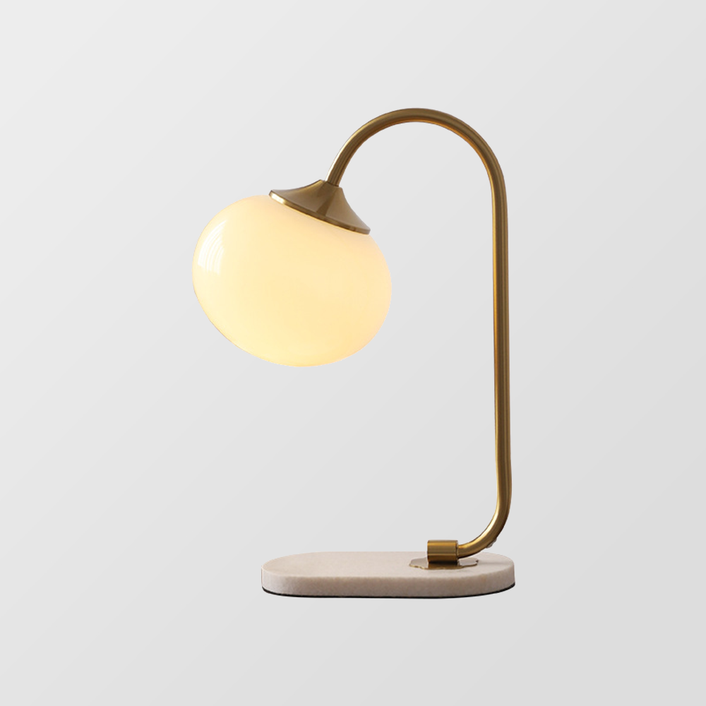 Moderne Designer-Tischlampe aus Glas, Metall, Eisen und Marmor – Elegante Dekoration