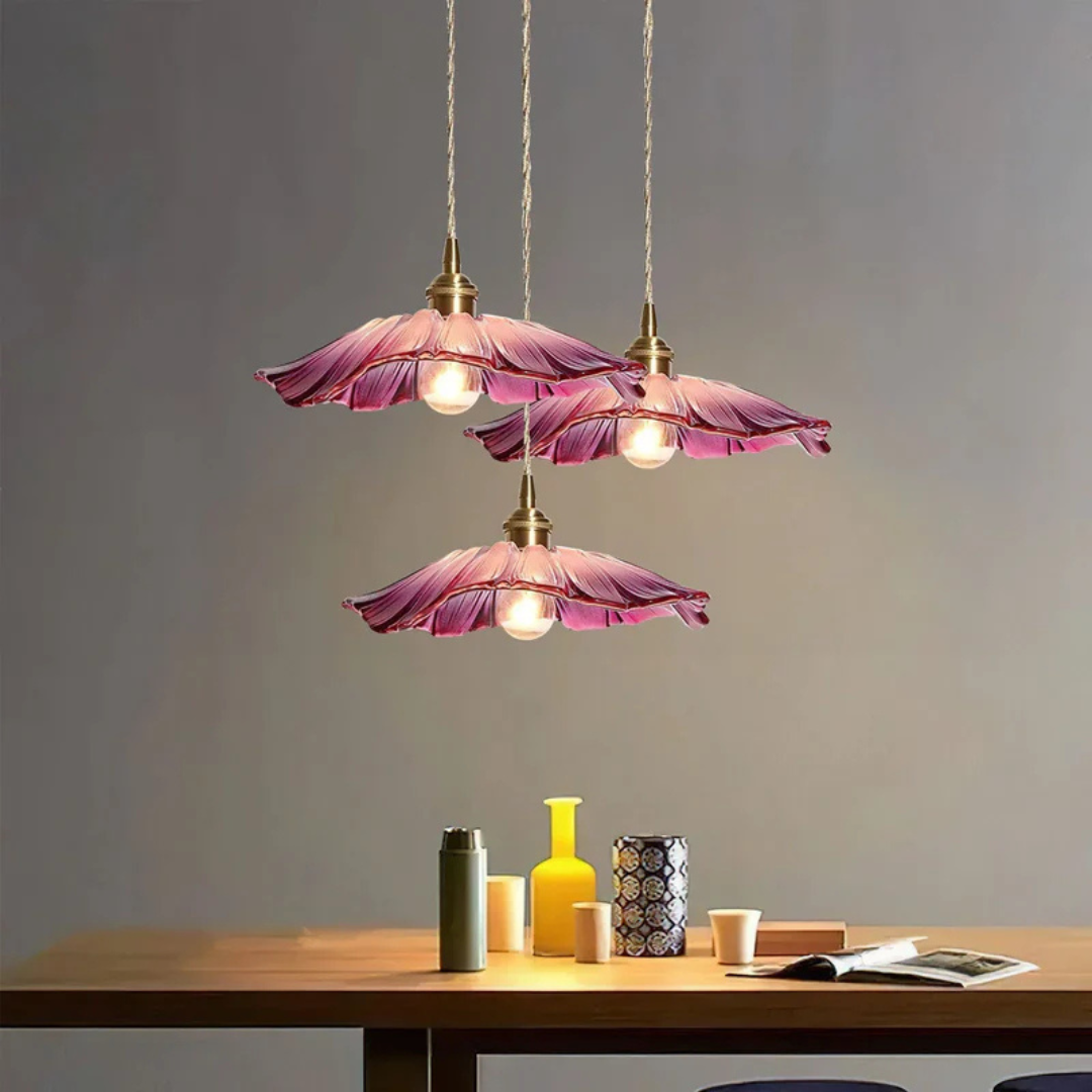Myloq - Vintage Lotus Design Glas-Hängelampe für eine stilvolle Atmosphäre