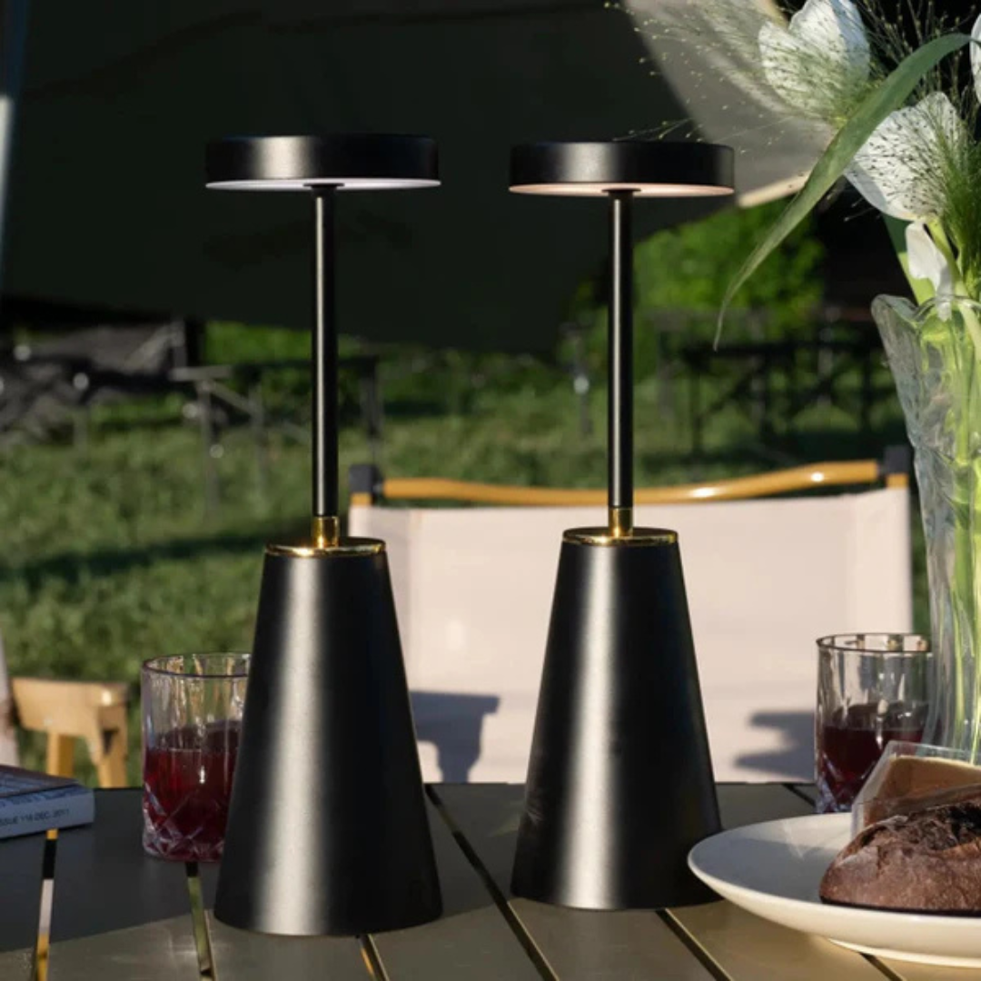 Gleon - Innovativ akkubetriebene kabellose Tisch- und Schreibtischlampe für stimmungsvolles und praktisches Licht
