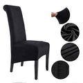 Design in morbida pelle scamosciata per sedie da pranzo con vestibilità elastica perfetta