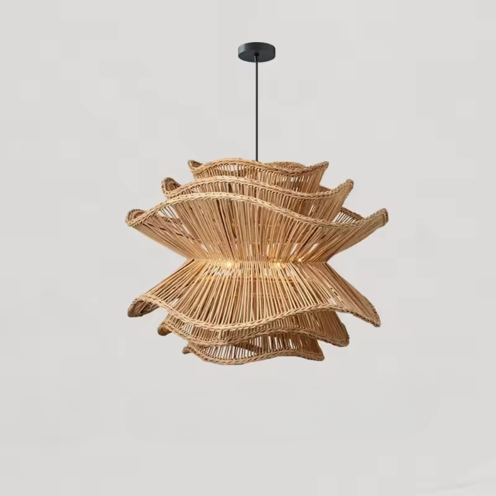 Ignara – Einzigartige Schichtige Rattan-Hängelampe im skandinavischen Designerstil für stilvolle Inneneinrichtung