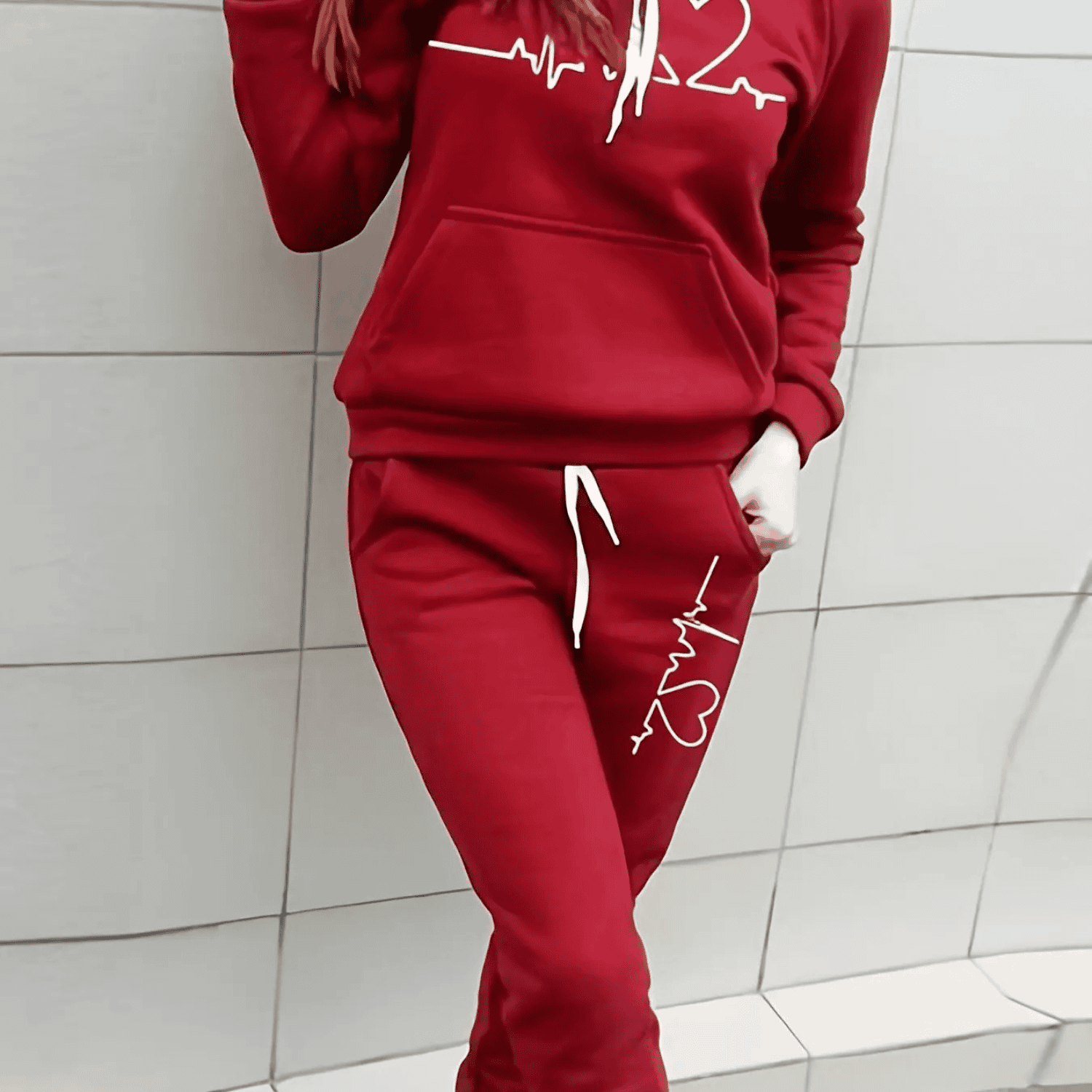 Matching Herz-Sweatshirt-Set für Damen Isabella | Komfort und Stil in einem Look