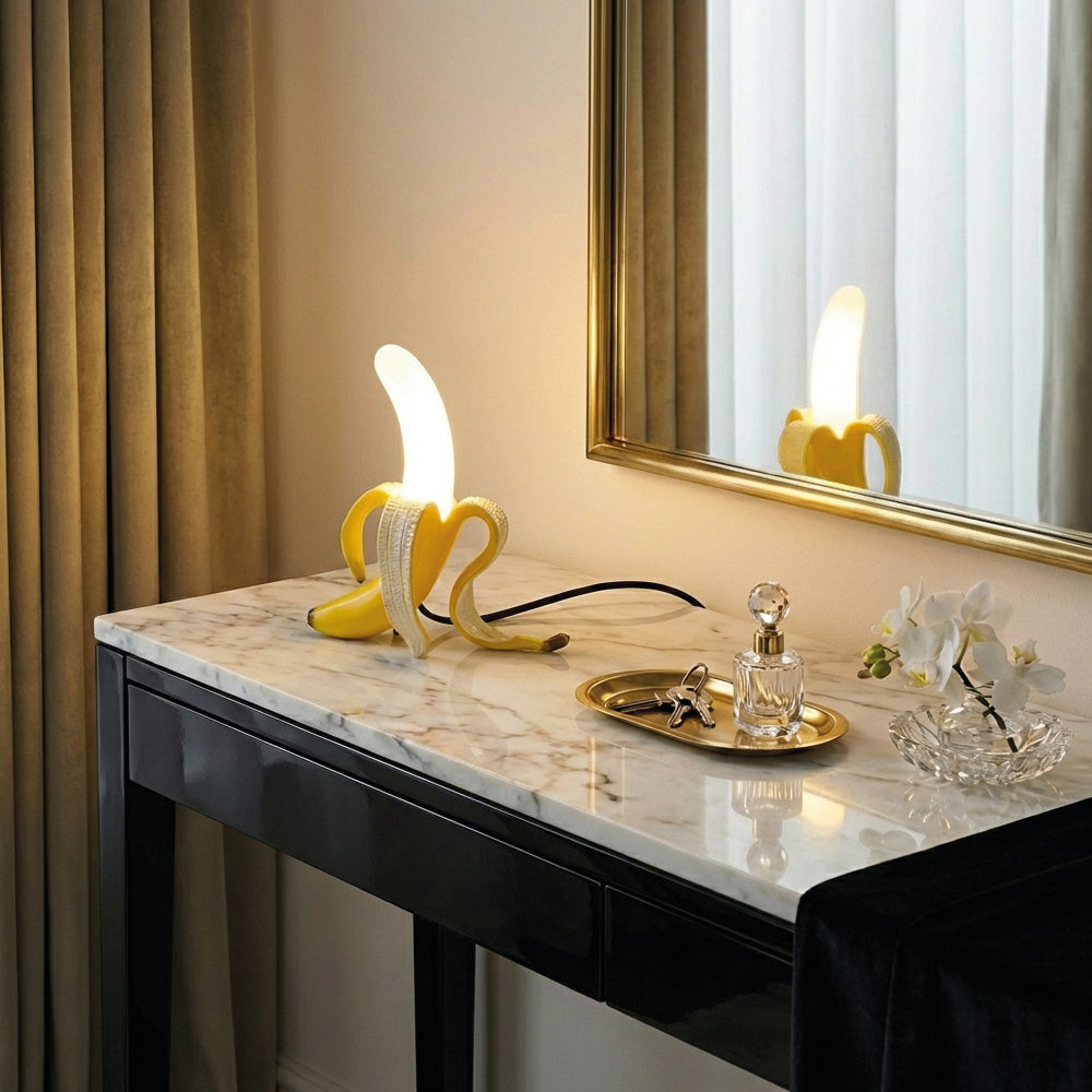 Art-Deco Bananen-Tischlampe - Dekoratives Akzentlicht