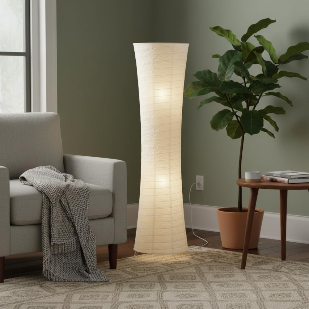 Skulpturale LED-Stehlampe – Warmes Wohnzimmerambiente