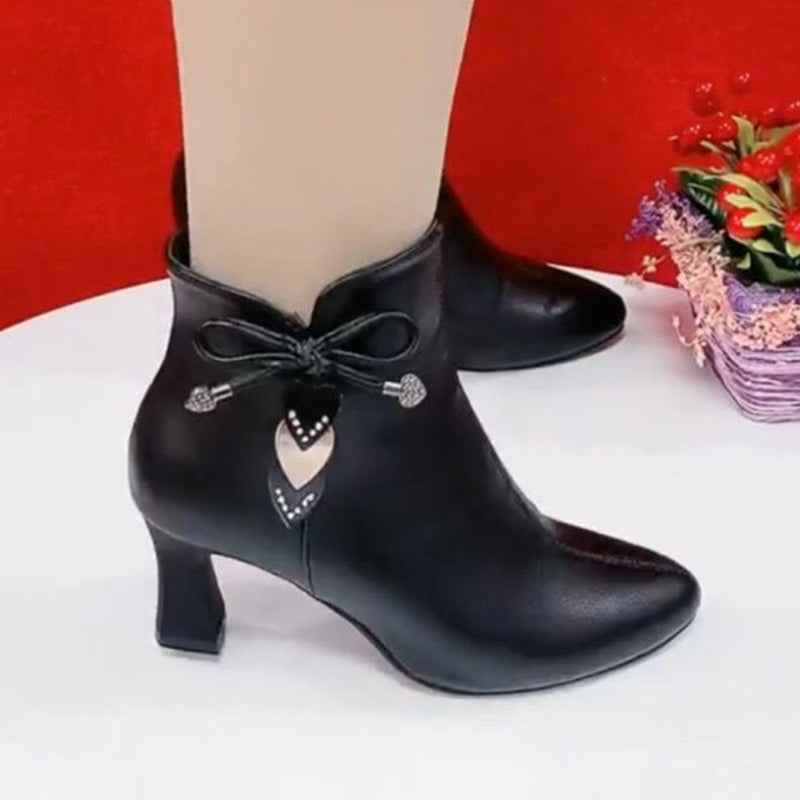Elegante spitze Ankle-Boots mit stilvoller Schleifenverzierung