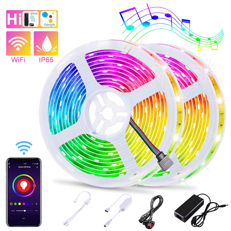 WiFi Smart RGB LED Lichtstreifen – 10m Wasserdicht