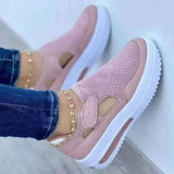 Damen Premium atmungsaktive Kaschmir-Mesh-Plattform-Sneaker für ganztägigen Komfort