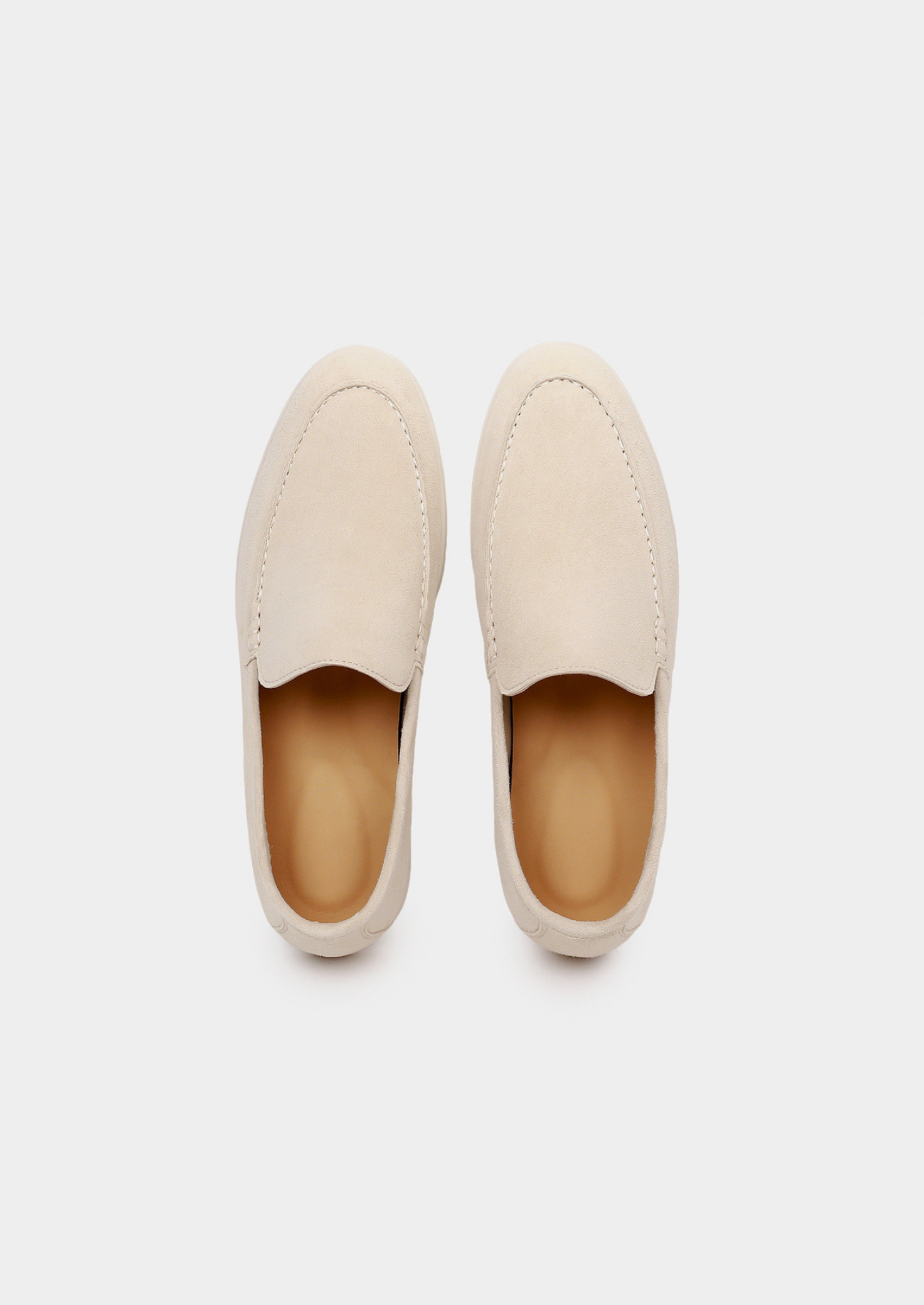 Herren Loafer Wildleder Slip-On Slipper Elfenbein