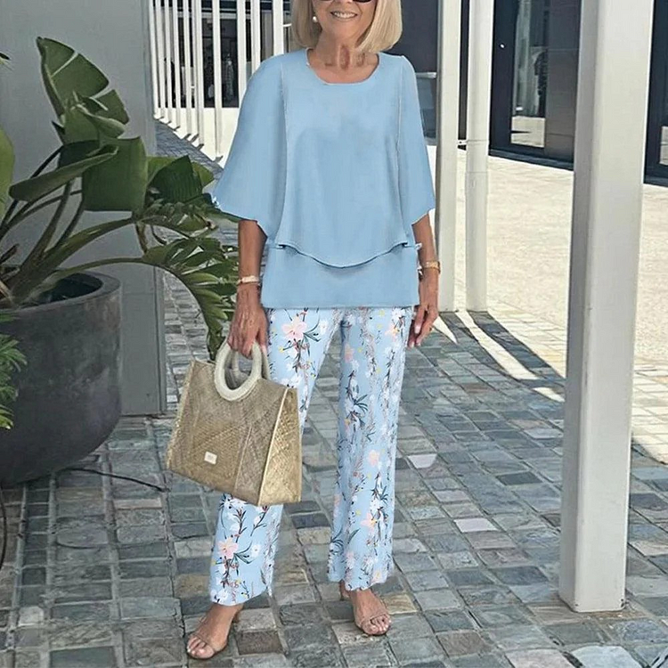 Elegantes Zweiteilige Dreiviertelarm-Outfit