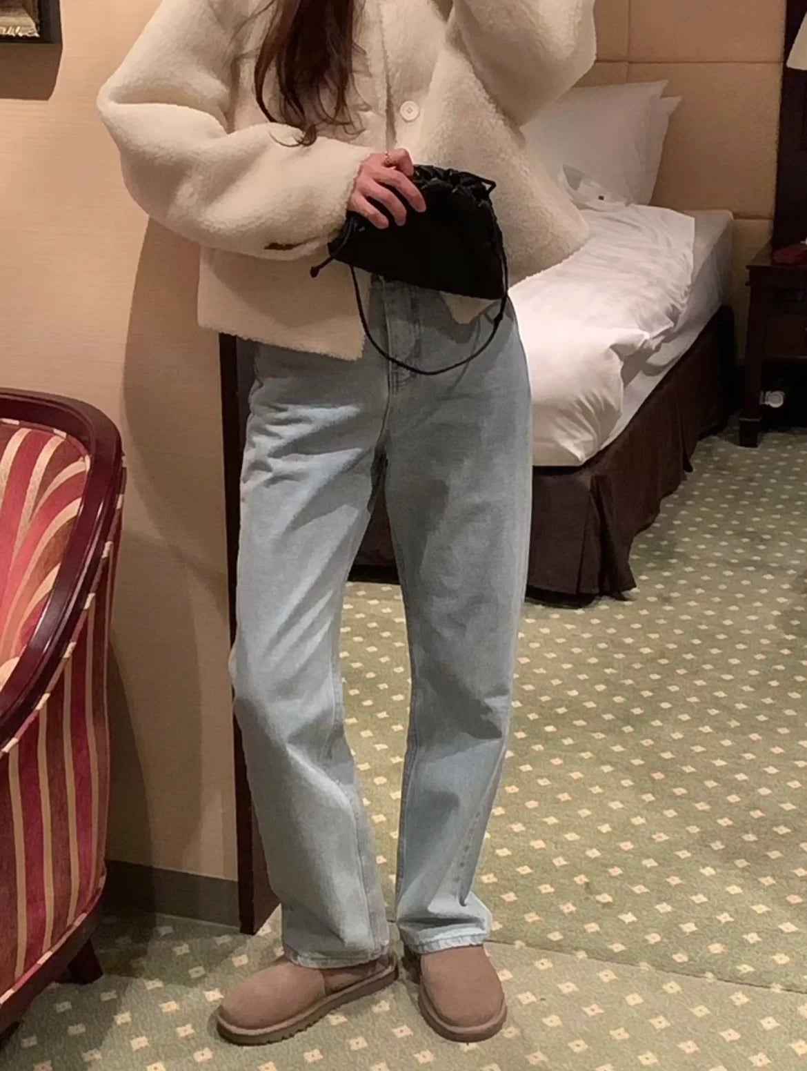 Magaly | Elegant weißer Wintermantel mit langen Ärmeln für Damen