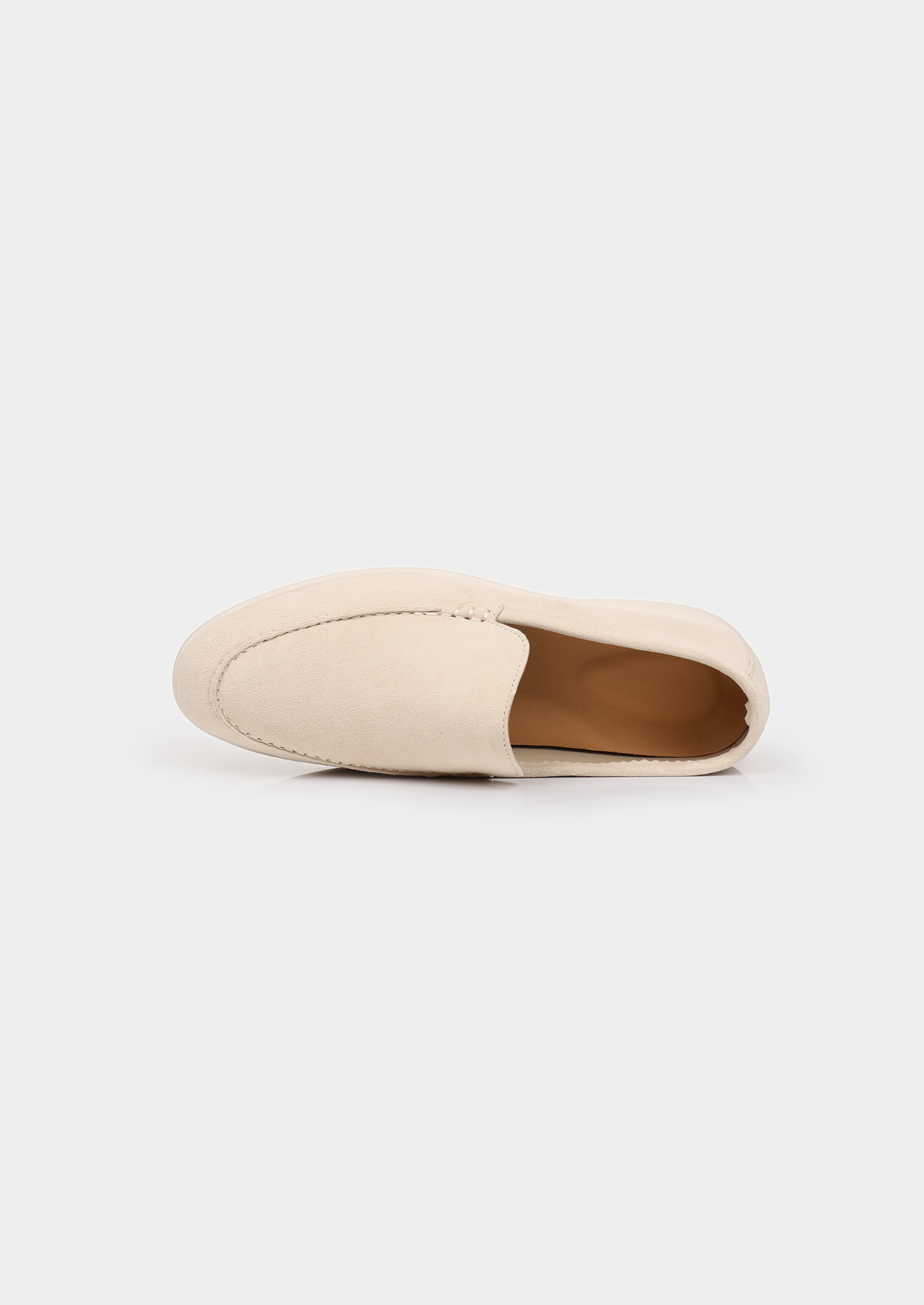 Herren Loafer Wildleder Slip-On Slipper Elfenbein