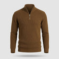 Herren Rollkragenpullover mit Halb-Reissverschluss - Warmer Strick, Regular Fit