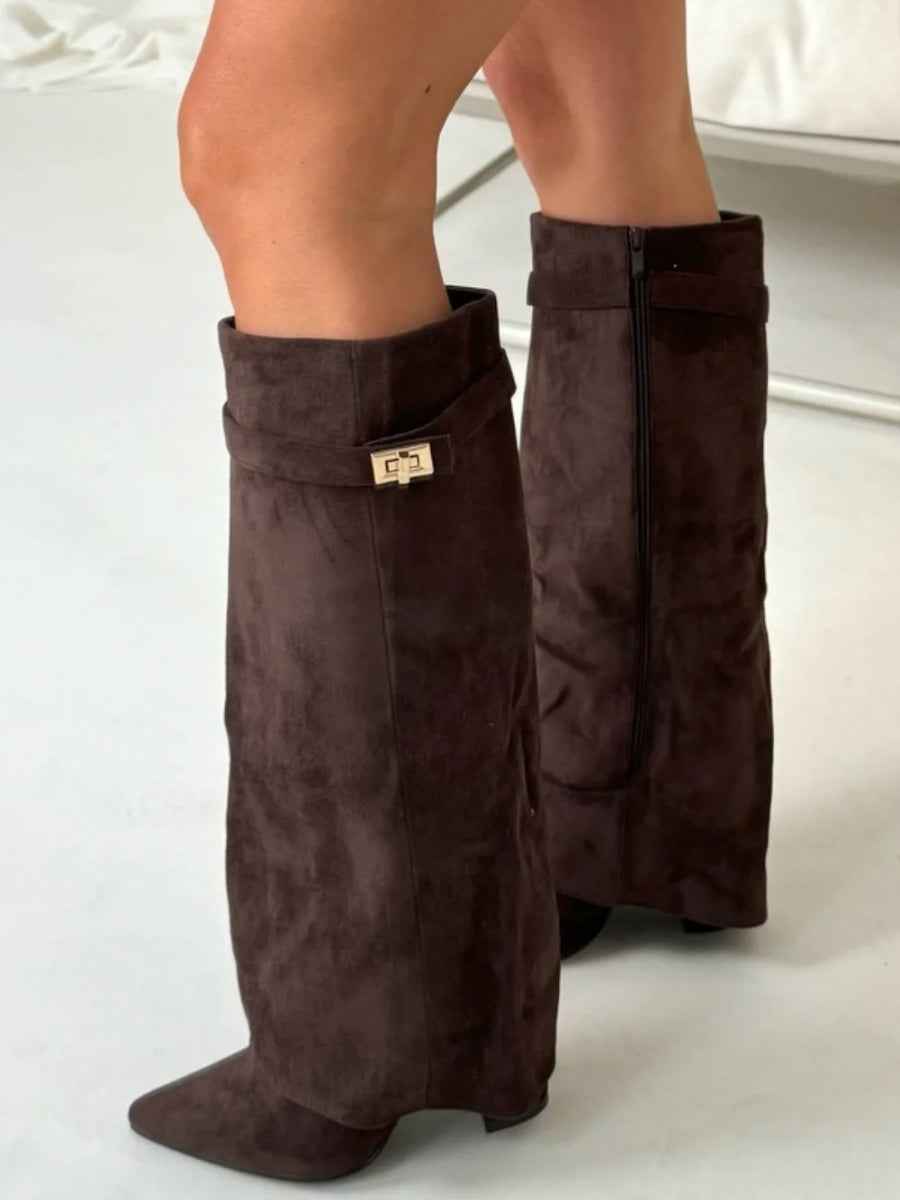 DAISY - Kuschelige High Heel Stiefel mit Reißverschluss für den Winter