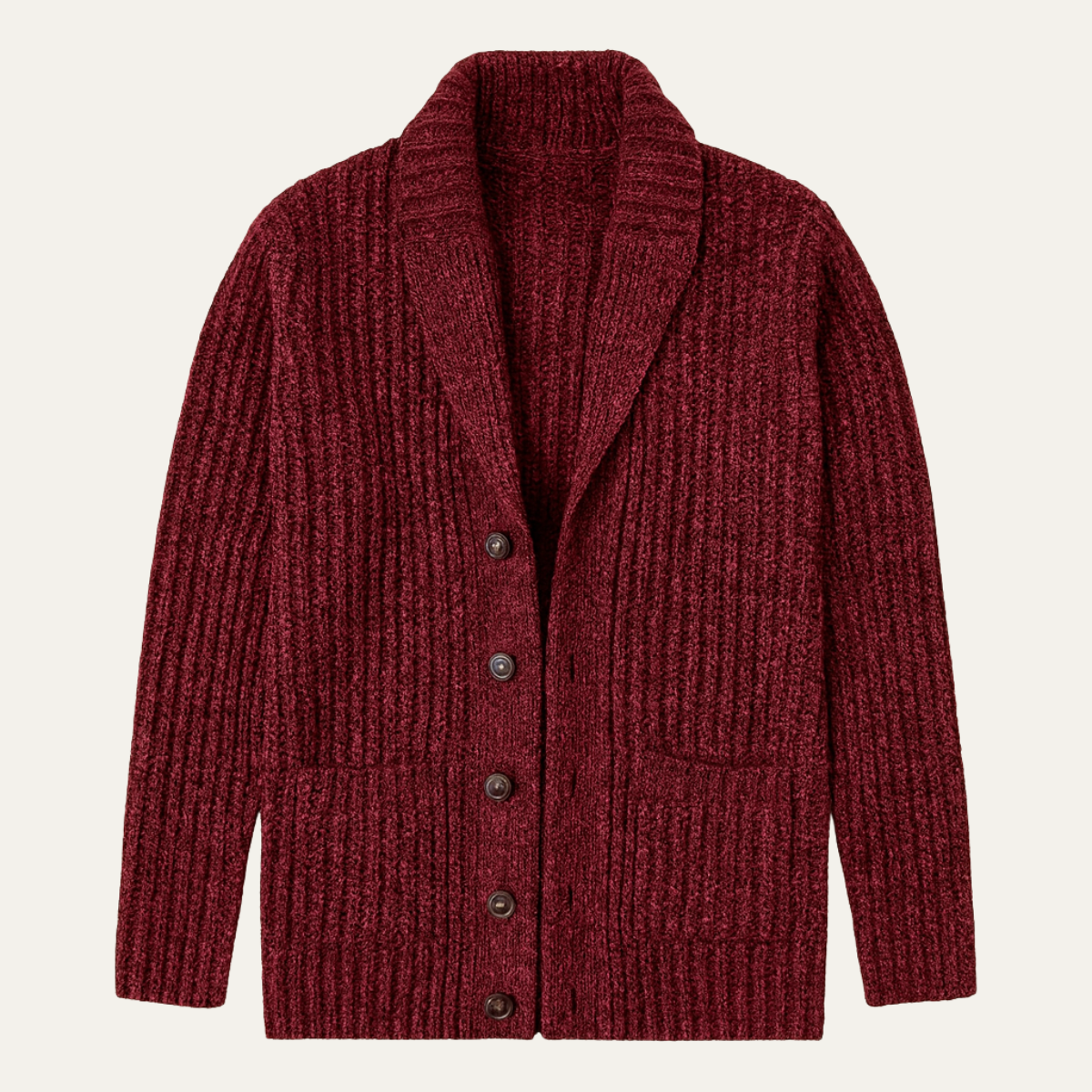 Montpellier Herren Premium Grobstrick-Schalkragen-Cardigan