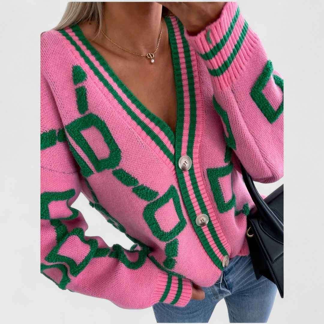 Cristine - Eleganter Strick-Cardigan mit Blockfilter