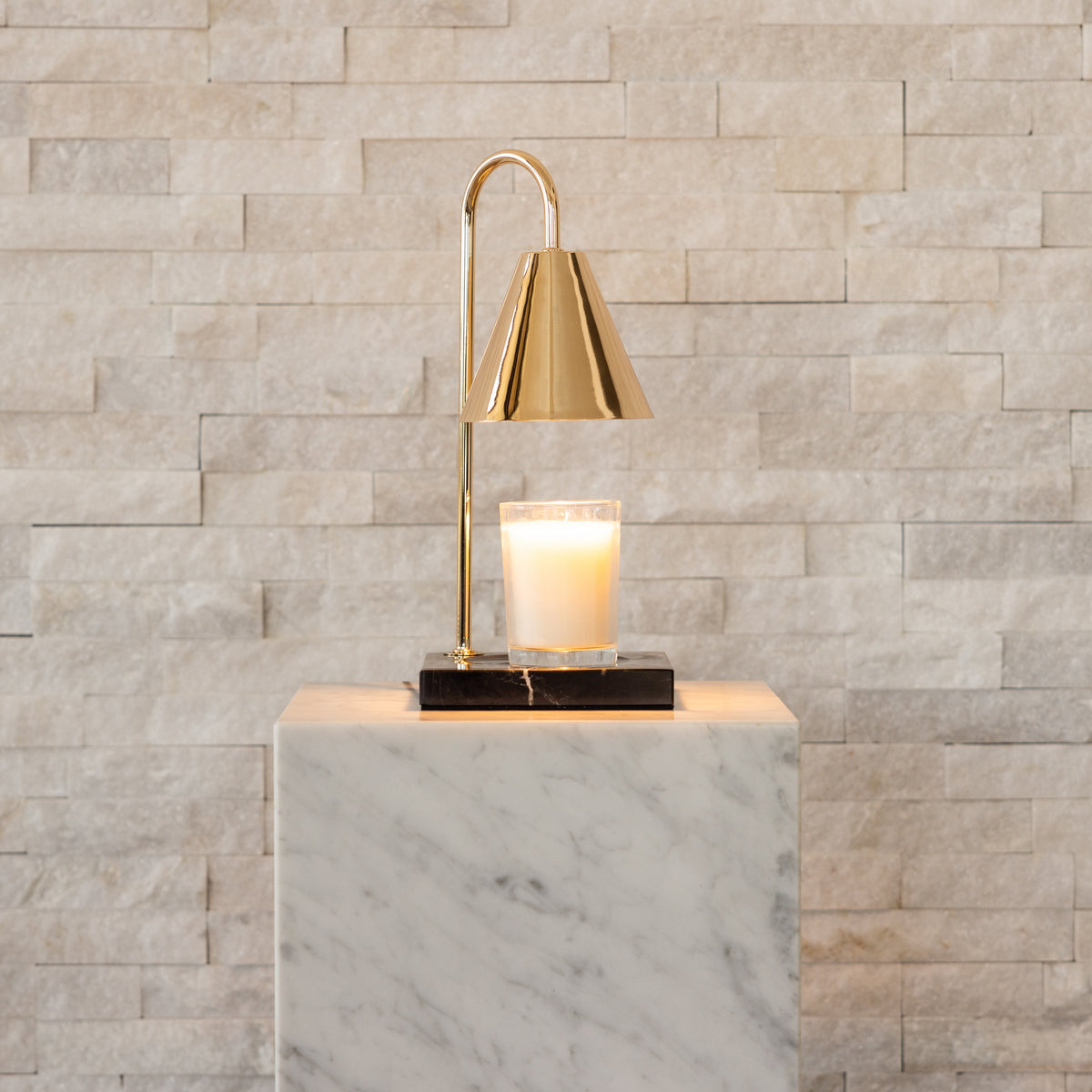 Marmor Kerzenwärmer-Lampe - Flammenlose Wachsschmelzlampe mit Timer