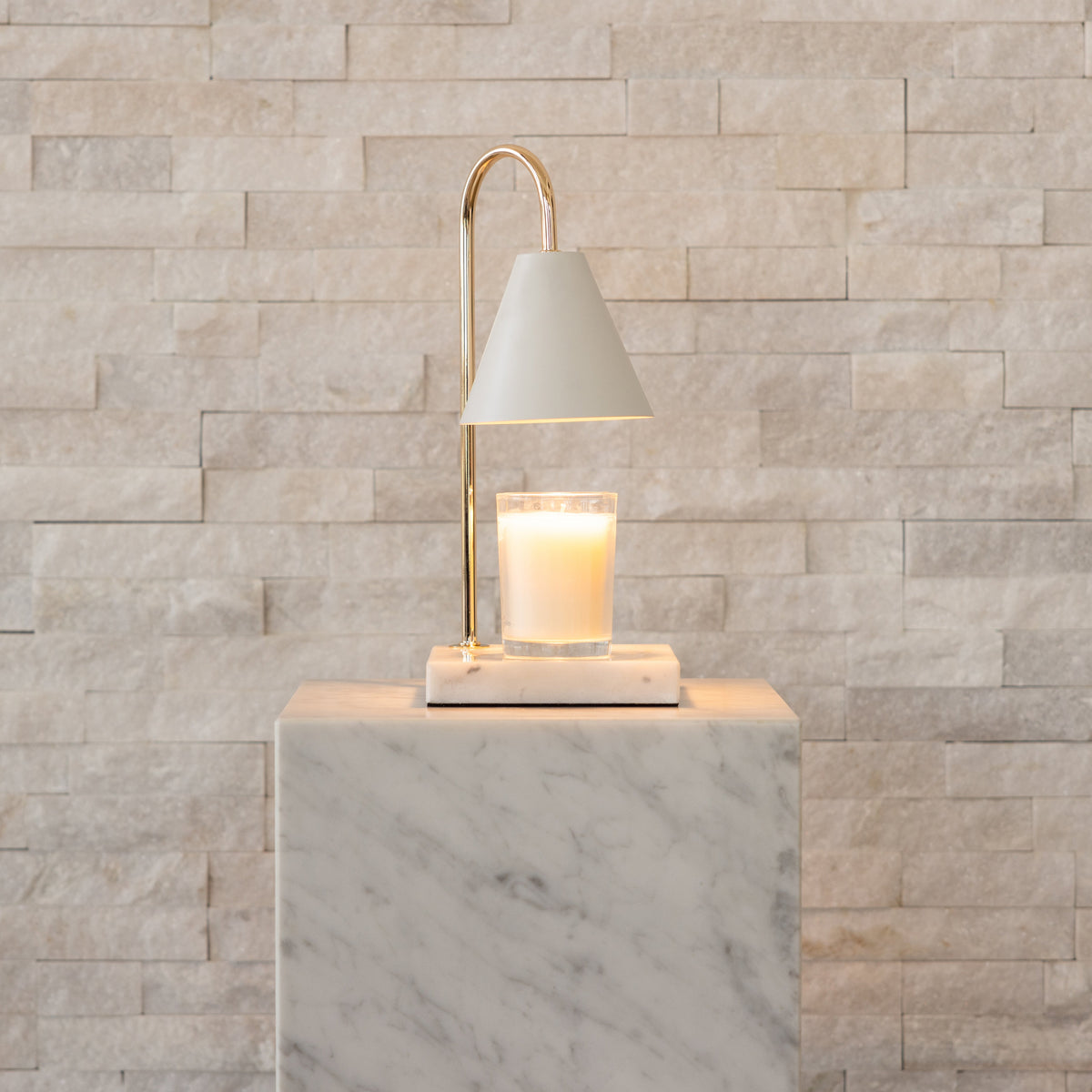 Marmor Kerzenwärmer-Lampe - Flammenlose Wachsschmelzlampe mit Timer