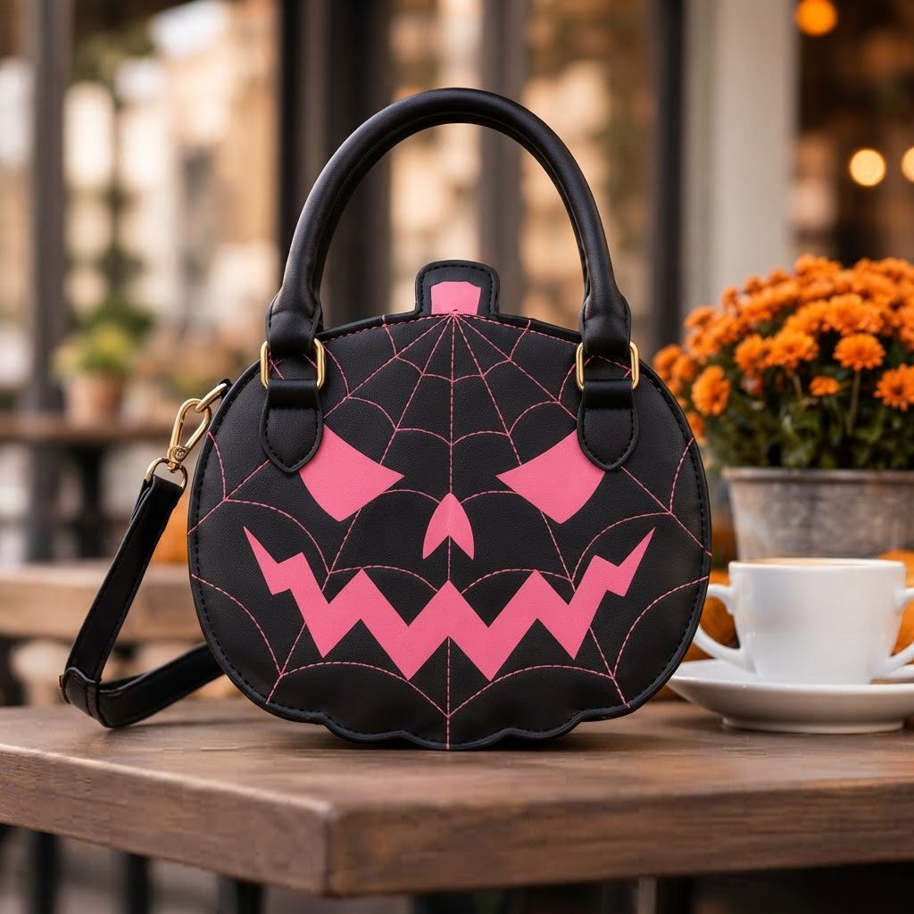 Kürbis-Handtasche aus Kunstleder - Halloween-Accessoire
