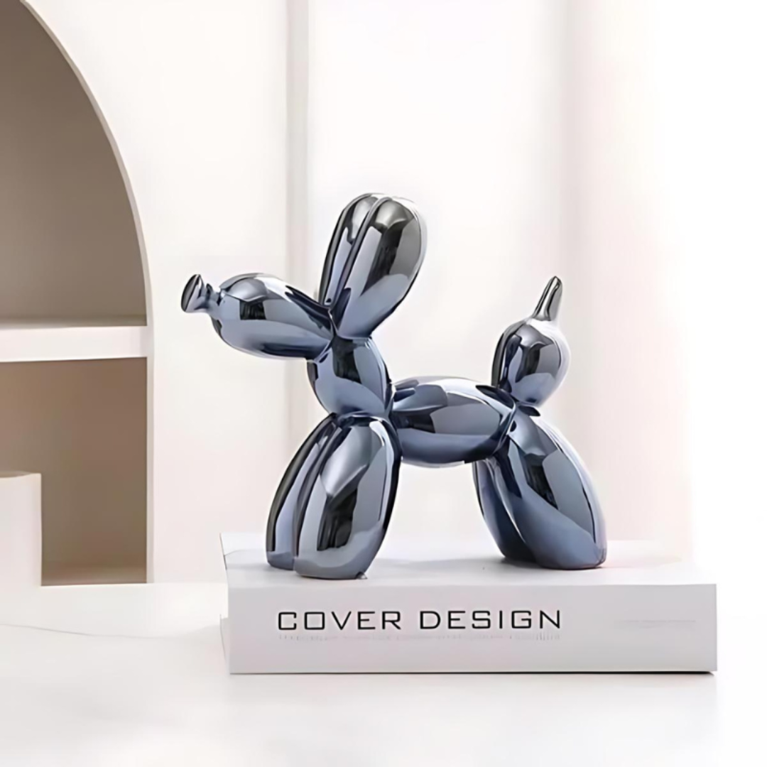 Nyxis - Einzigartige dekorative Keramikballonhund-Skulptur für ein faszinierendes Interieur
