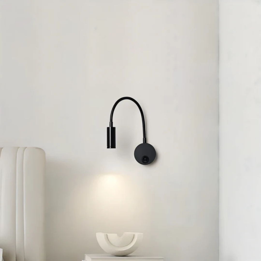 Lumio - Flexiblen schwarze LED-Wandlampe für Innenräume für stilvolle und komfortable Beleuchtung