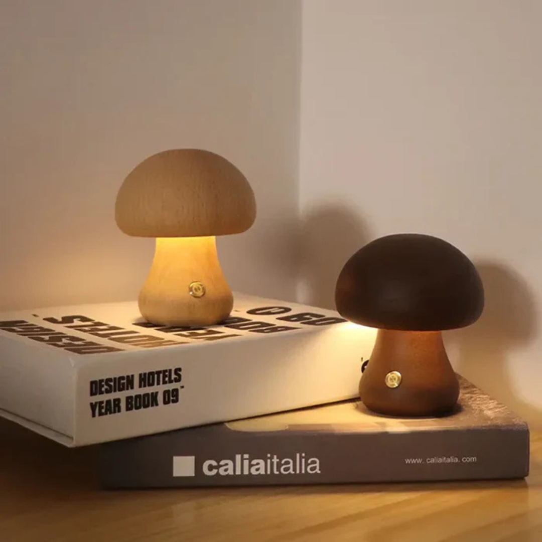 Pheme - Energiesparbare wiederaufladbare Tischlampe aus Holz für stimmungsvoller Licht