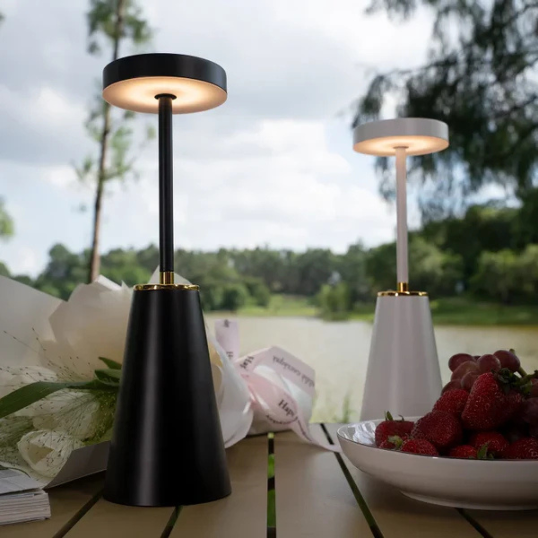 Gleon - Innovativ akkubetriebene kabellose Tisch- und Schreibtischlampe für stimmungsvolles und praktisches Licht