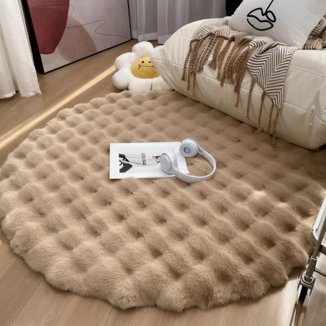 Cush - Luxuriöser runder Fleece-Teppich 90x90 für eine gemütliche Atmosphäre