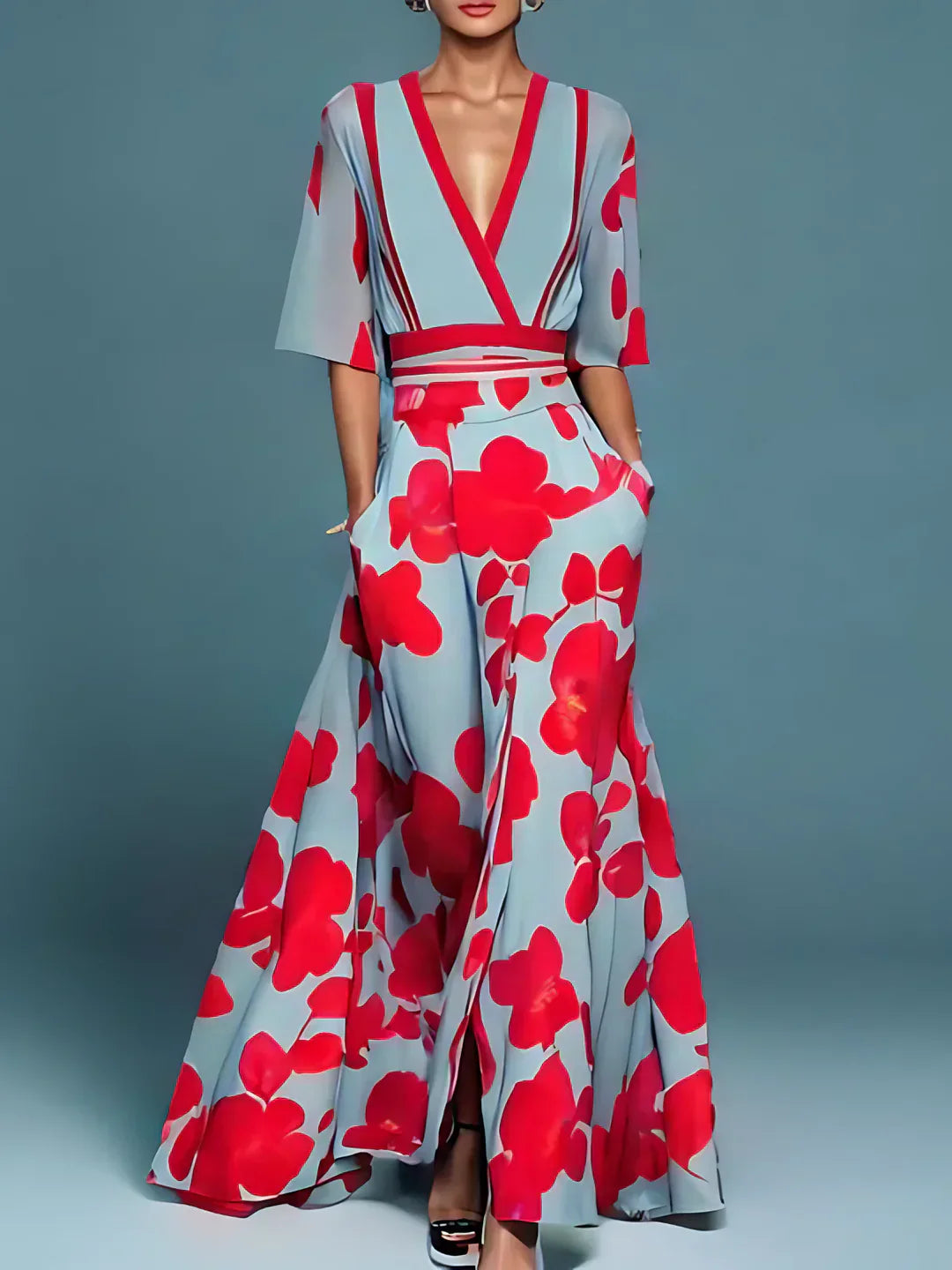 Elegante Geldbörse mit floraler Muster und schicker Robe