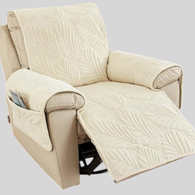 Recliner cover with leaf pattern - Non-slip, microfiber fabric