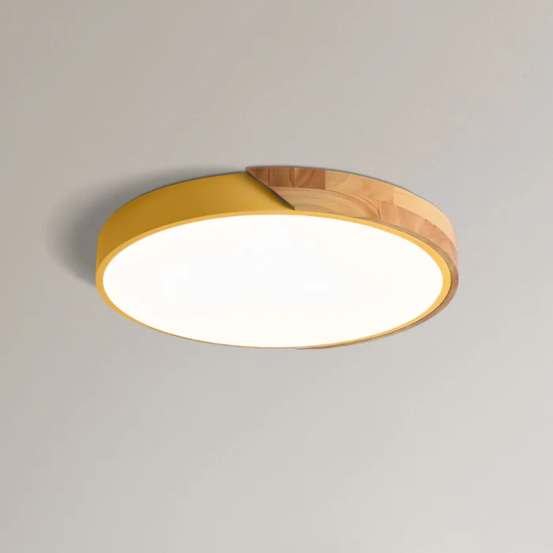 Delos - Elegante skandinavische Holz-LED-Deckenleuchte für moderne Innenräume