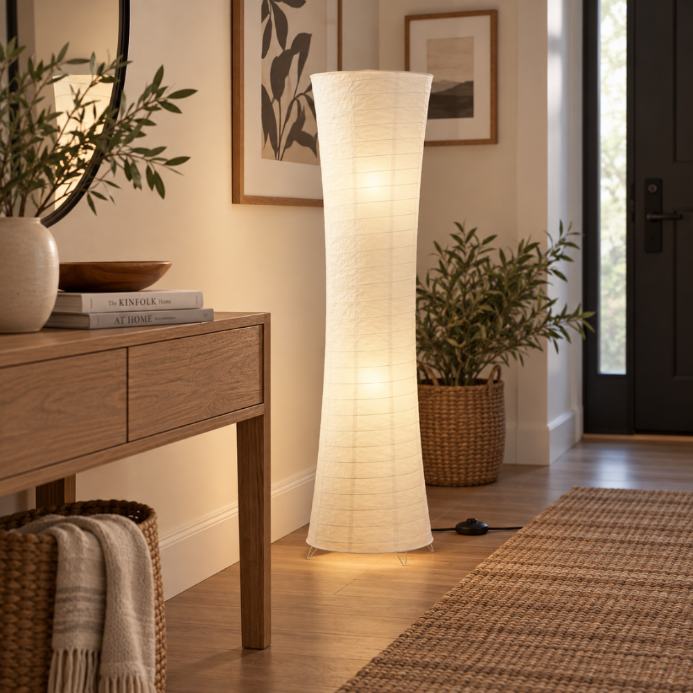 Skulpturale LED-Stehlampe – Warmes Wohnzimmerambiente
