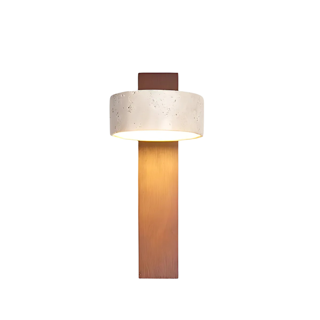 Fotis - Elegante Wabi Sabi Wandlampe aus Travertin für Innenbeleuchtung