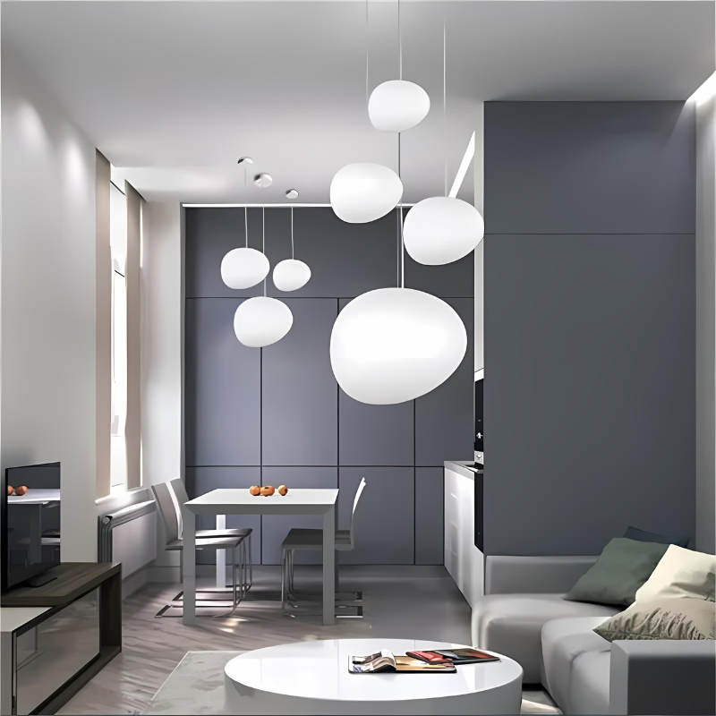 Auralyne - Elegante Acryl-Kieselstein-Design Hängeleuchte für stilvolles Raumambiente