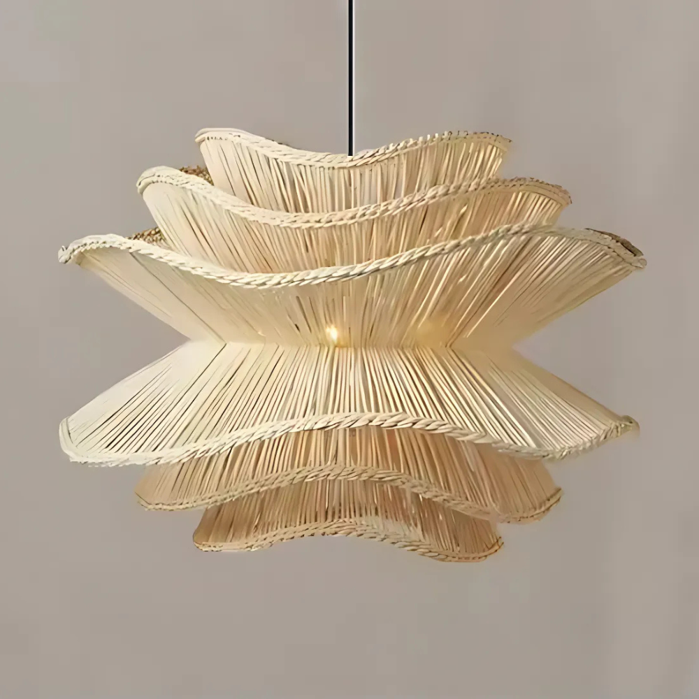 Ignara – Einzigartige Schichtige Rattan-Hängelampe im skandinavischen Designerstil für stilvolle Inneneinrichtung
