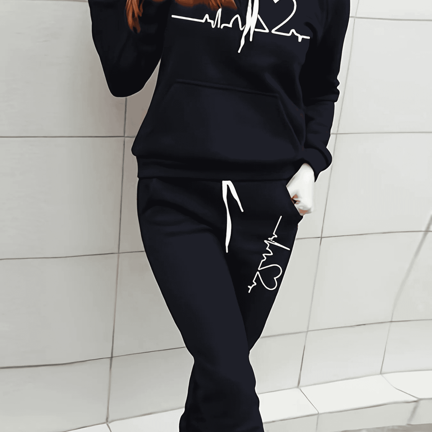 Matching Herz-Sweatshirt-Set für Damen Isabella | Komfort und Stil in einem Look