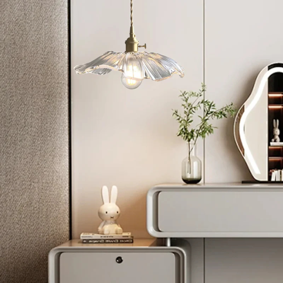 Myloq - Vintage Lotus Design Glas-Hängelampe für eine stilvolle Atmosphäre