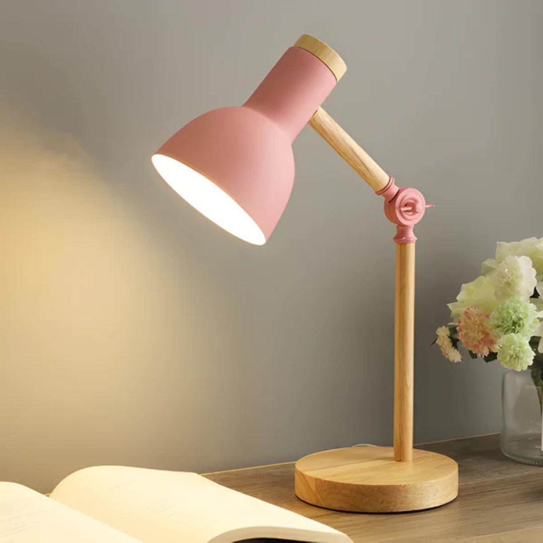 Nord - Anpassbare Macaron LED Tischlampe mit Elegantem Holzdesign