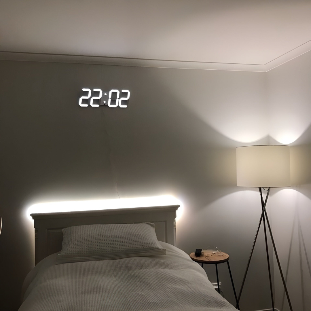 Nyvox - Elegante 3D LED Digitale Wanduhr für moderne Eleganz