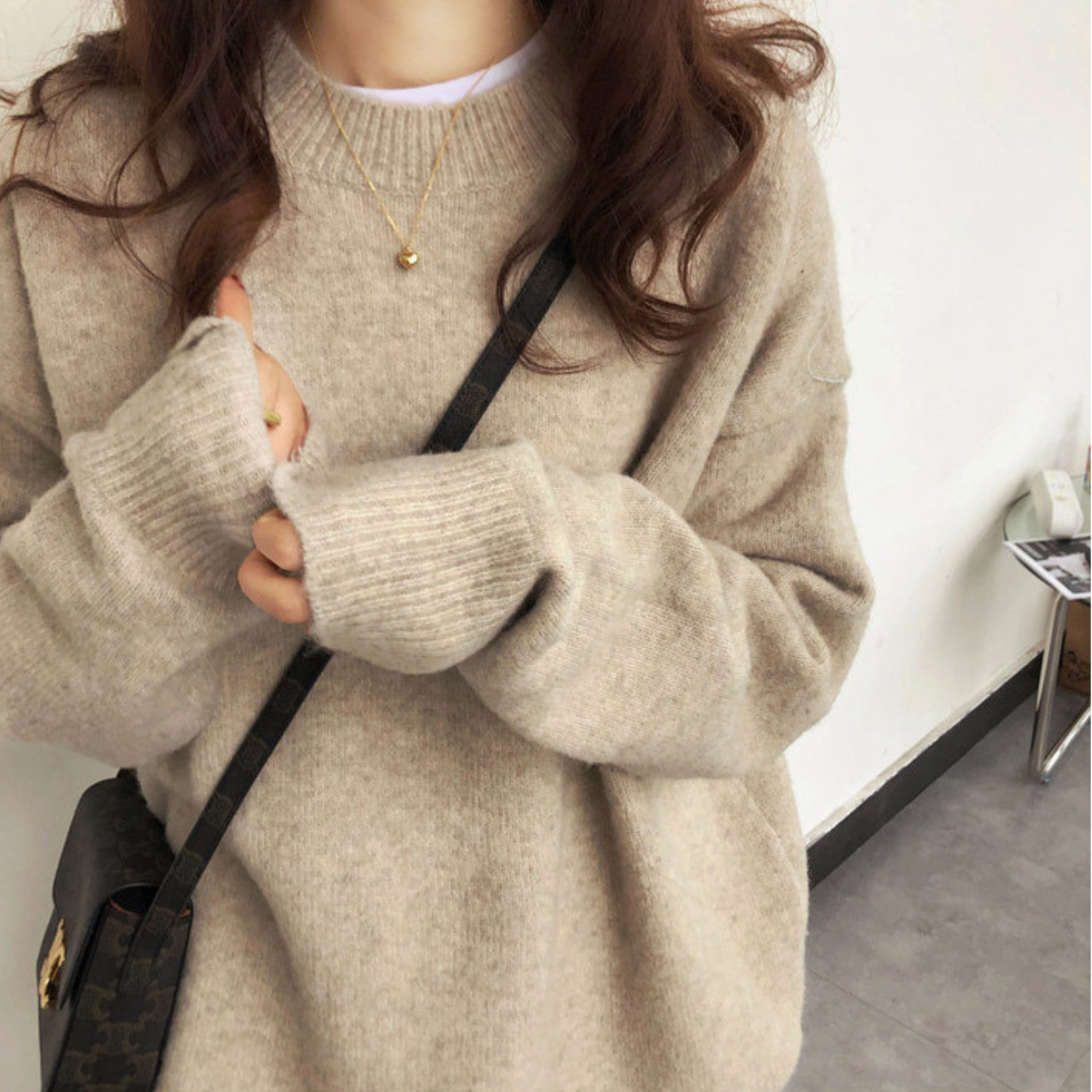 MIOLA™ Gemütlicher, lässiger Strickpullover - Langarm, Rundhalsausschnitt