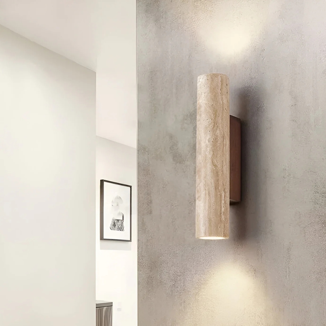 Elegante Marmor Wabi Sabi LED Wandleuchte für ein Modernes und Atmosphärisches Interieur
