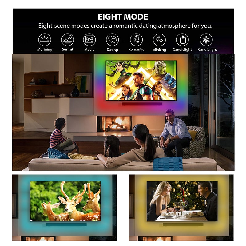 Smart WiFi LED Streifen – 8 Modi mit Musiksynchronisation