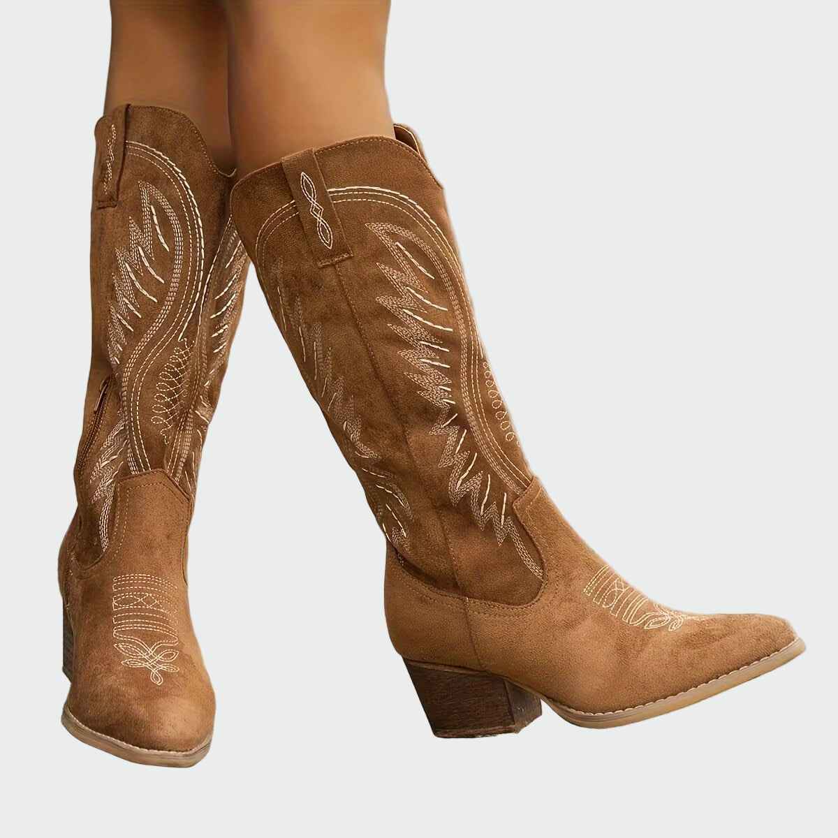 Stilvolle bestickte Western-Stiefeletten für einen modischen Look
