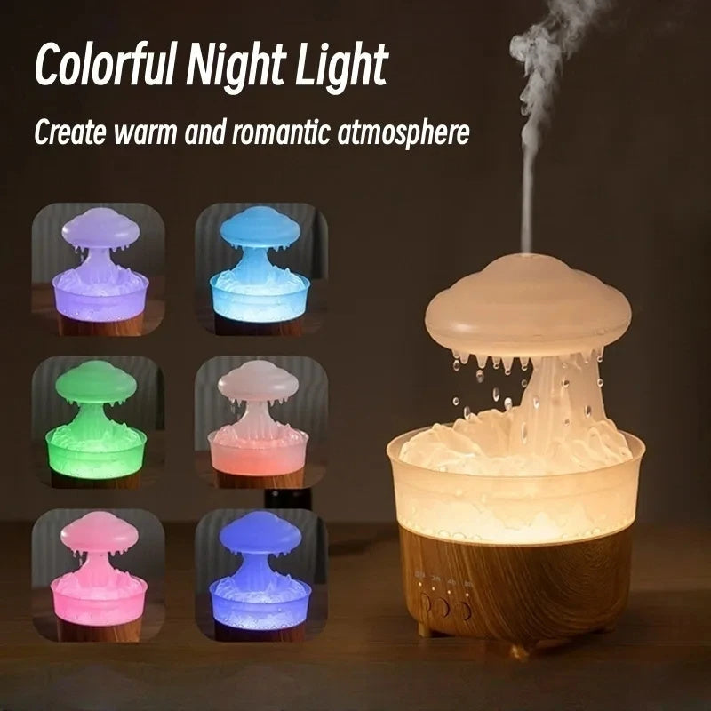 Regenwolken-Luftbefeuchterlampe – LED-Licht mit Regentropfen-Sound