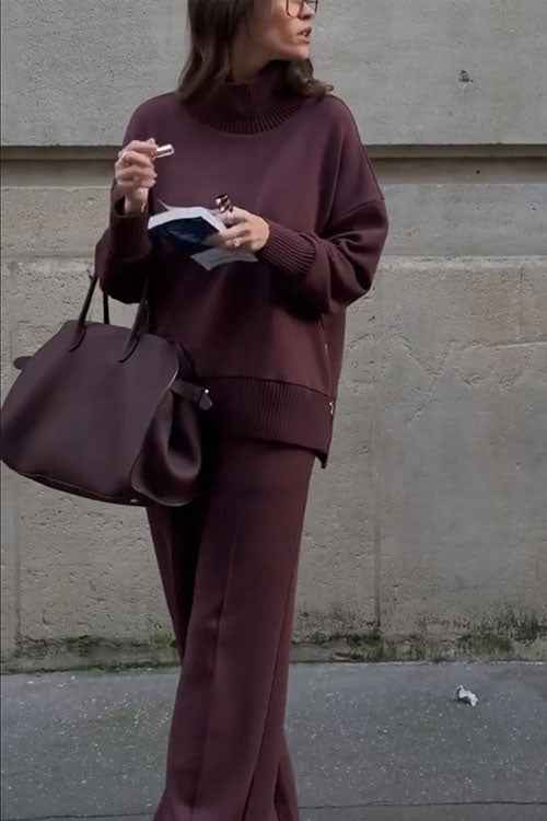 Long Sleeve Sweatshirt Casual Pocket Trousers Two-piece Set