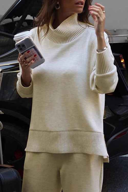 Long Sleeve Sweatshirt Casual Pocket Trousers Two-piece Set
