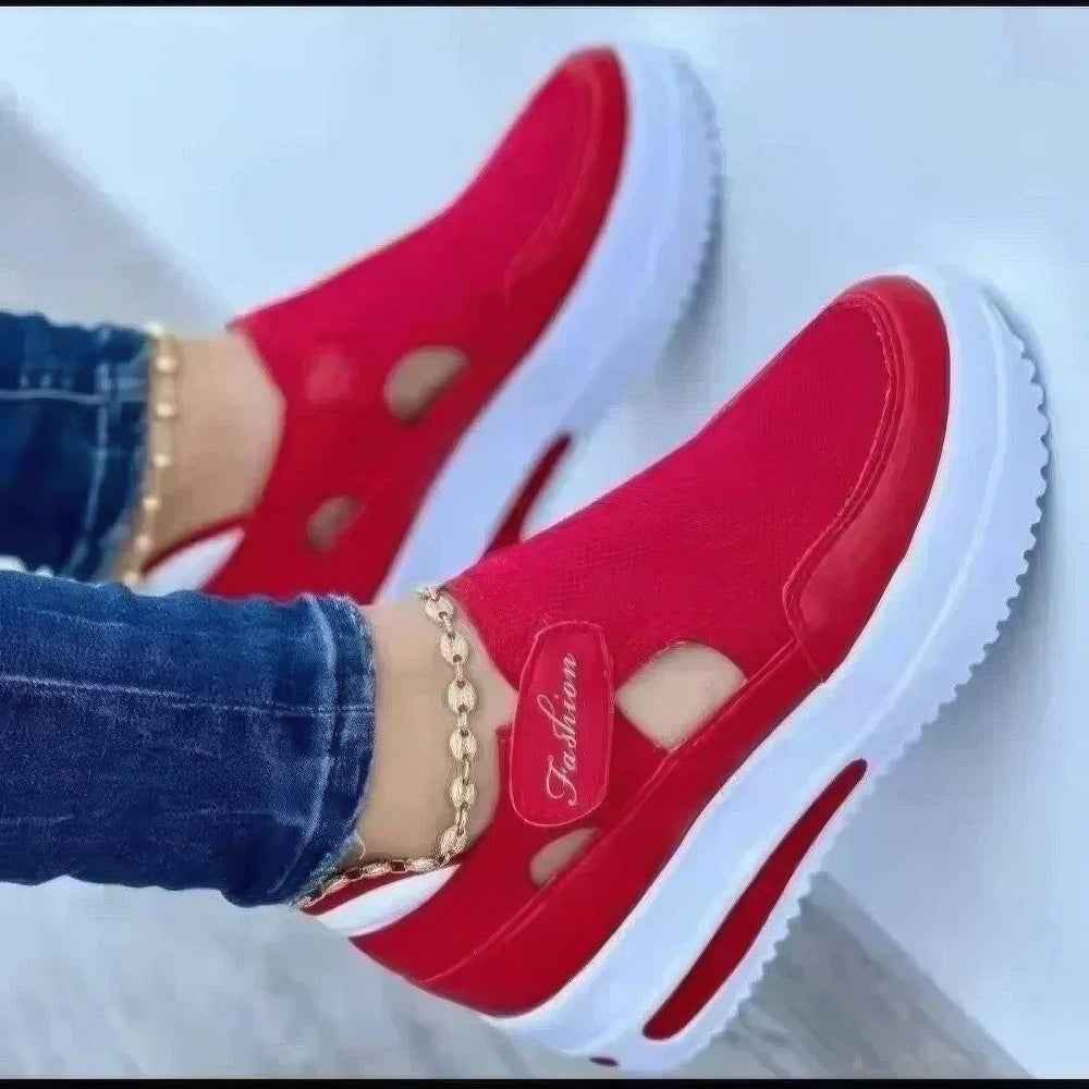 Damen Premium atmungsaktive Kaschmir-Mesh-Plattform-Sneaker für ganztägigen Komfort